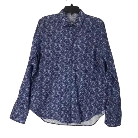 ROBERT GRAHAM SHIRT MENS S ABNER LINEN BLEND BUTTON DOWN BUSINESS CASUAL - Picture 1 of 9